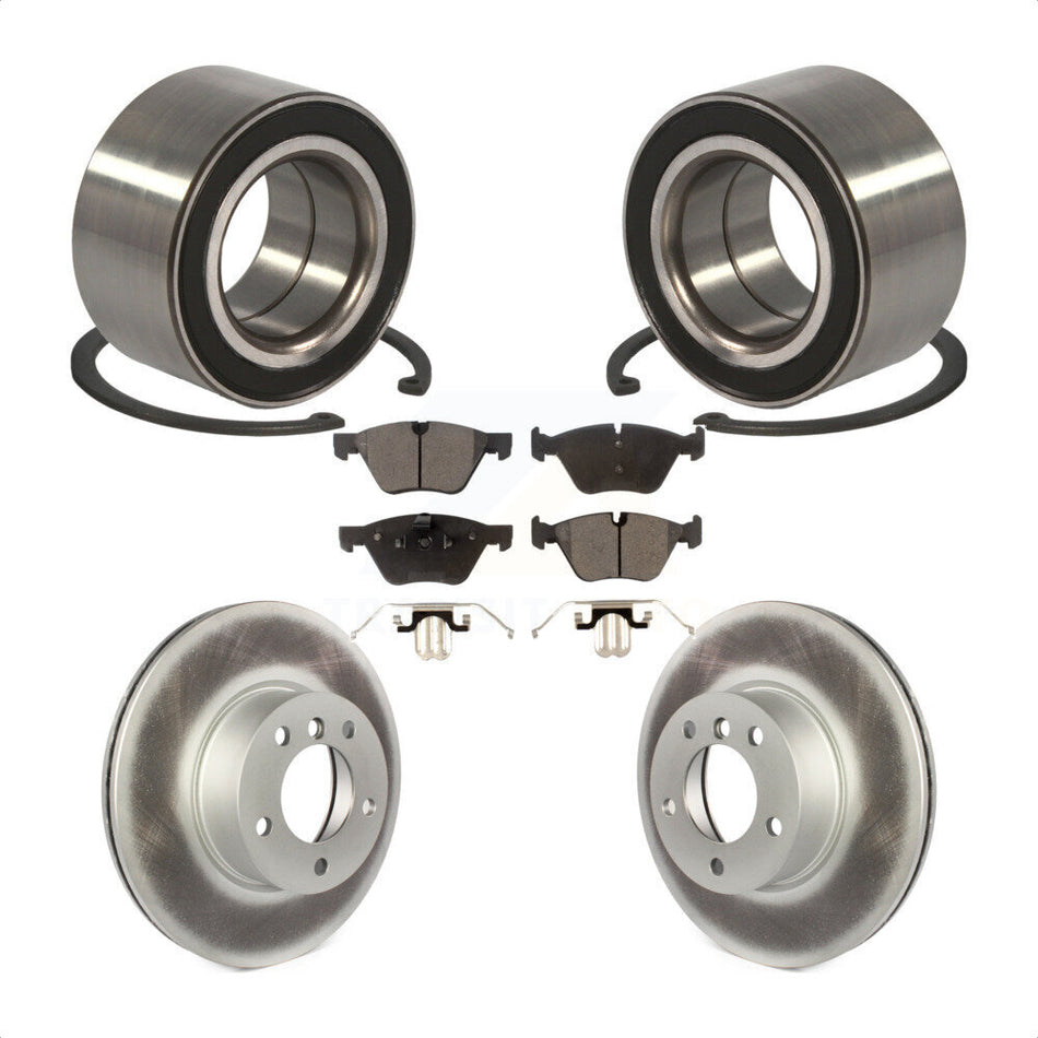 Front Wheel Bearing With Coated Disc Brake Rotors And Semi-Metallic Pads Kit For 2008 BMW 328xi To 08 07 KBB-101400