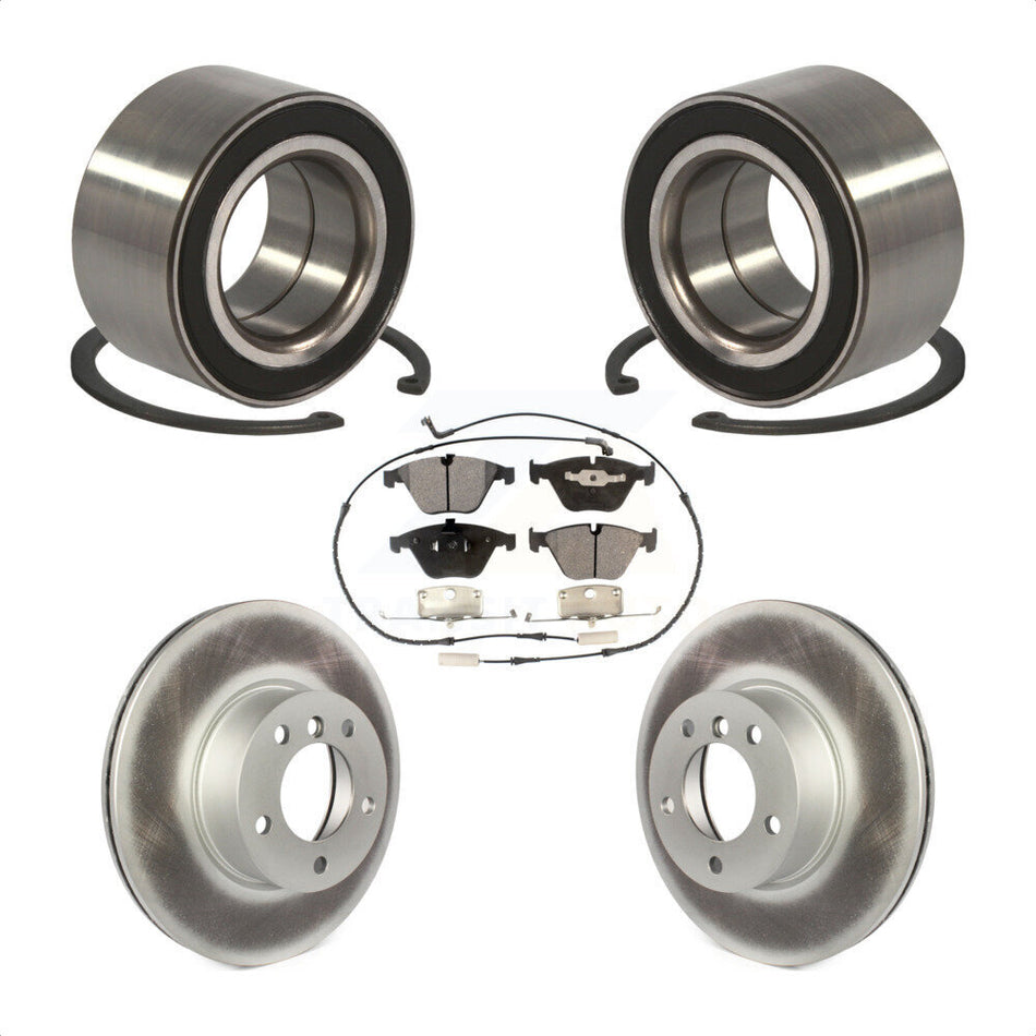 Front Wheel Bearing With Coated Disc Brake Rotors And Semi-Metallic Pads Kit For BMW 328i xDrive 328xi KBB-101401