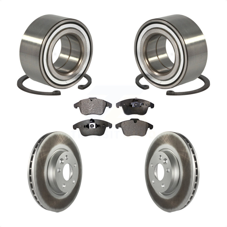Front Wheel Bearing With Coated Disc Brake Rotors And Semi-Metallic Pads Kit For 2012-2015 Land Rover Range Evoque KBB-101409