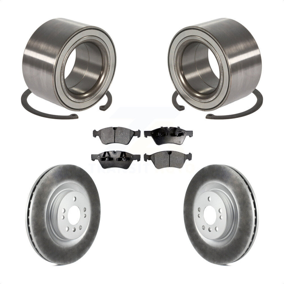 Front Wheel Bearing With Coated Disc Brake Rotors And Semi-Metallic Pads Kit For Mercedes-Benz GL450 GL550 GL350 GL320 KBB-101474