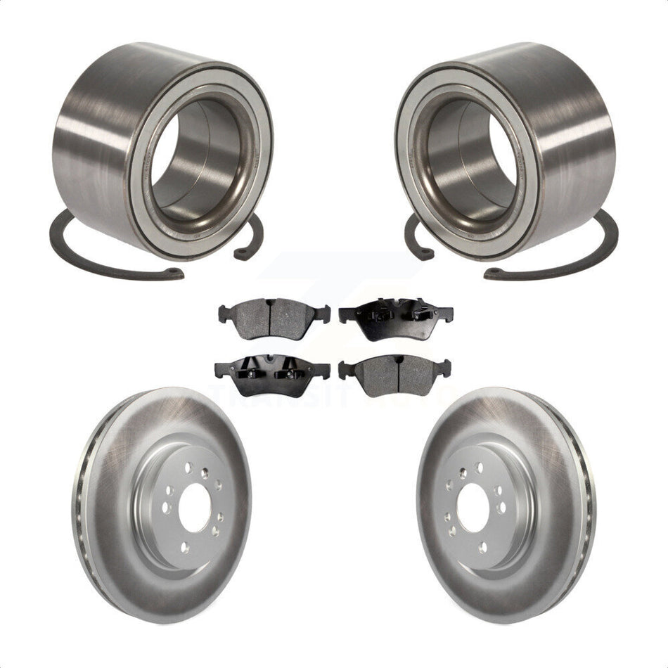 Front Wheel Bearing With Coated Disc Brake Rotors And Semi-Metallic Pads Kit For 2010-2011 Mercedes-Benz ML450 KBB-101475