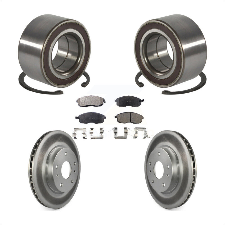 Front Wheel Bearing With Coated Disc Brake Rotors And Semi-Metallic Pads Kit For Suzuki SX4 Crossover KBB-101477