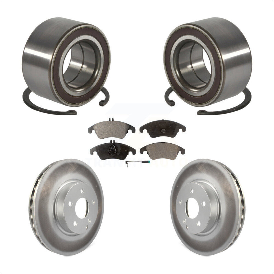 Front Wheel Bearing With Coated Disc Brake Rotors And Semi-Metallic Pads Kit For Mercedes-Benz E350 C300 E400 C350 E250 KBB-101489