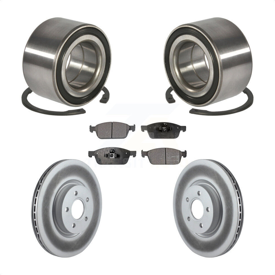 Front Wheel Bearing With Coated Disc Brake Rotors And Semi-Metallic Pads Kit For Ford Escape Connect Lincoln MKC KBB-101494