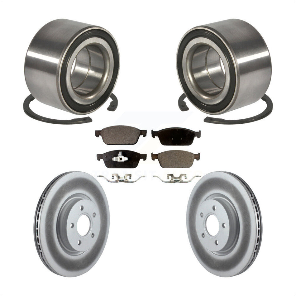Front Wheel Bearing With Coated Disc Brake Rotors And Semi-Metallic Pads Kit For Ford Focus ST KBB-101495