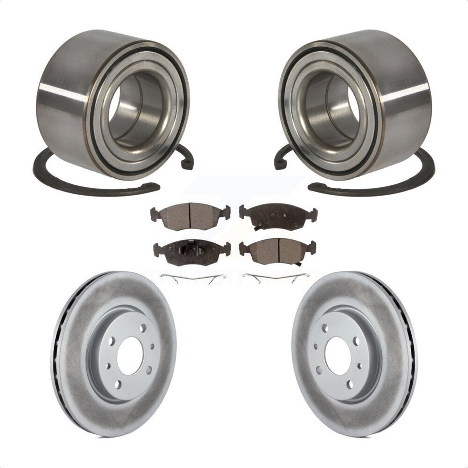 Front Wheel Bearing With Coated Disc Brake Rotors And Semi-Metallic Pads Kit For Fiat 500 KBB-101508