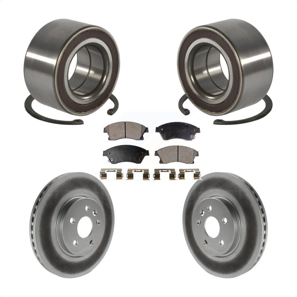 Front Wheel Bearing With Coated Disc Brake Rotors And Semi-Metallic Pads Kit For Chevrolet Buick Encore Trax Sonic KBB-101530
