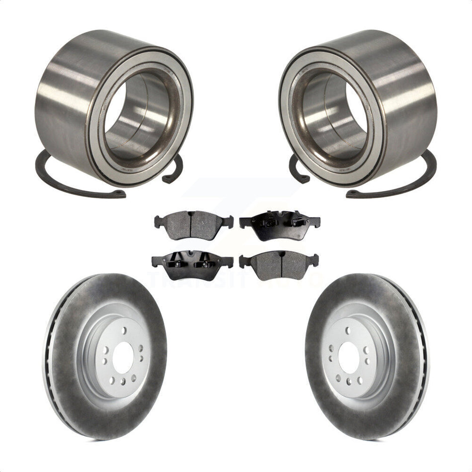 Front Wheel Bearing With Coated Disc Brake Rotors And Semi-Metallic Pads Kit For Mercedes-Benz ML350 R350 ML320 ML550 KBB-101534