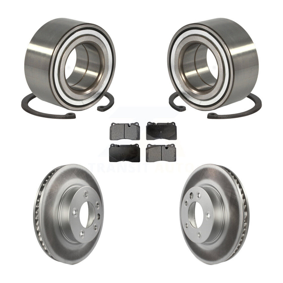 Front Wheel Bearing With Coated Disc Brake Rotors And Semi-Metallic Pads Kit For Volkswagen Touareg KBB-101547