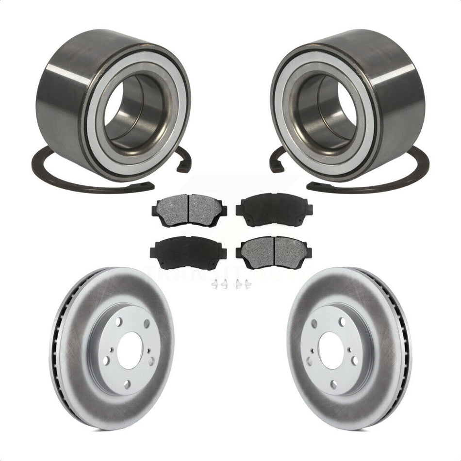Front Wheel Bearing With Coated Disc Brake Rotors And Semi-Metallic Pads Kit For Toyota Camry Sienna Avalon Lexus ES300 KBB-101551
