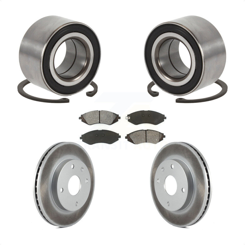 Front Wheel Bearing With Coated Disc Brake Rotors And Semi-Metallic Pads Kit For Suzuki Forenza Reno Chevrolet Optra KBB-101628