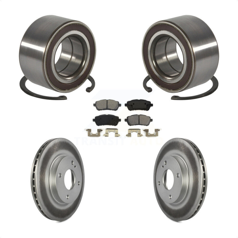 Front Wheel Bearing With Coated Disc Brake Rotors And Semi-Metallic Pads Kit For Ford Fiesta KBB-101637
