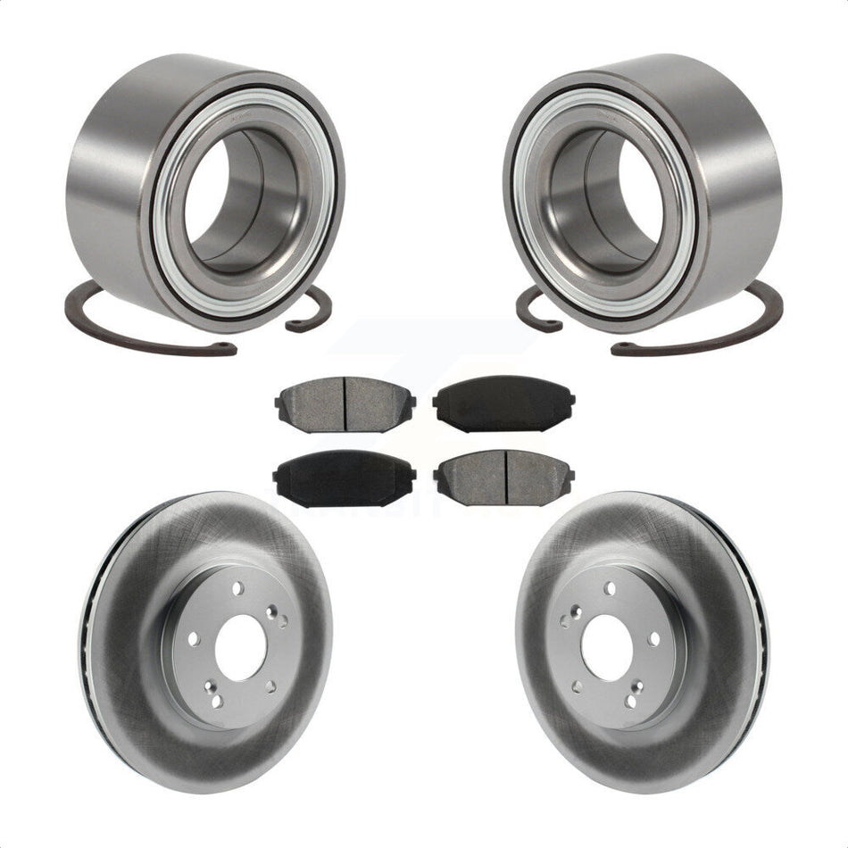 Front Wheel Bearing With Coated Disc Brake Rotors And Semi-Metallic Pads Kit For 1999-2004 Honda Odyssey KBB-101641