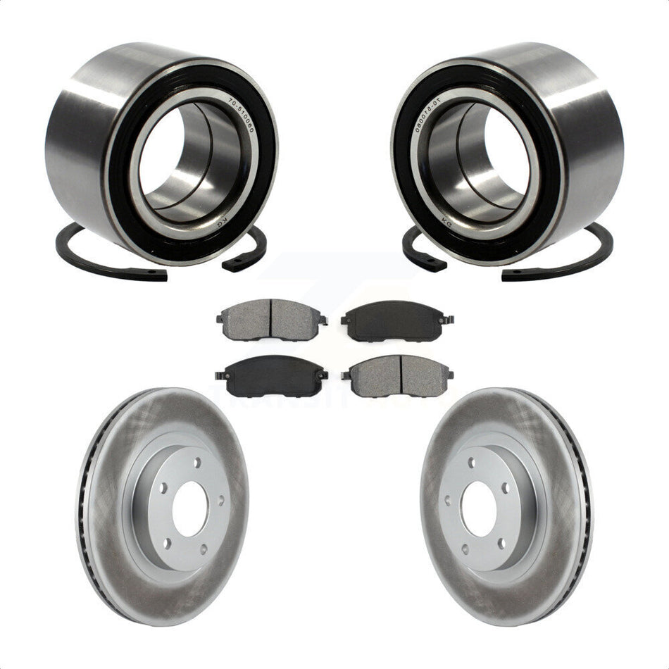 Front Wheel Bearing With Coated Disc Brake Rotors And Semi-Metallic Pads Kit For Nissan Altima Maxima Infiniti I35 INFINITI KBB-101642