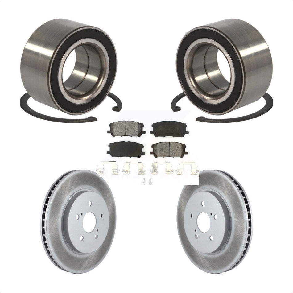 Front Wheel Bearing With Coated Disc Brake Rotors And Semi-Metallic Pads Kit For Lexus Toyota Highlander RX350 RX330 RX400h KBB-101662