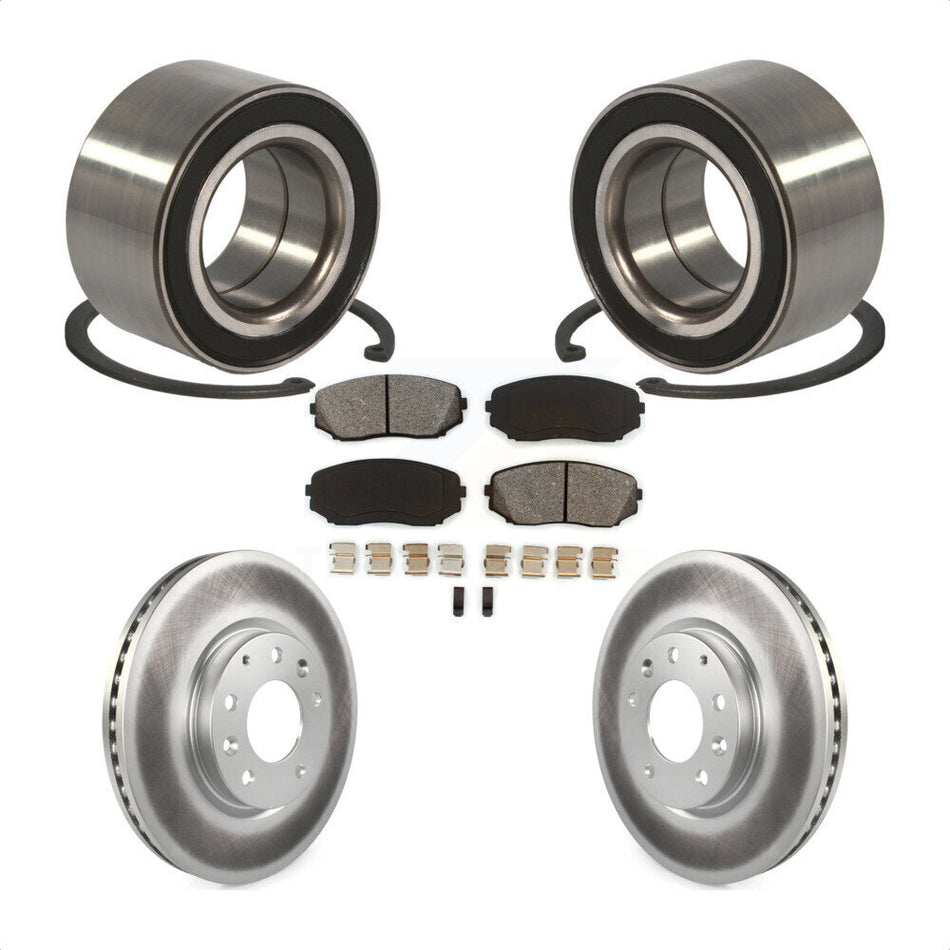 Front Wheel Bearing With Coated Disc Brake Rotors And Semi-Metallic Pads Kit For Ford Edge Mazda CX-7 Lincoln MKX KBB-101667