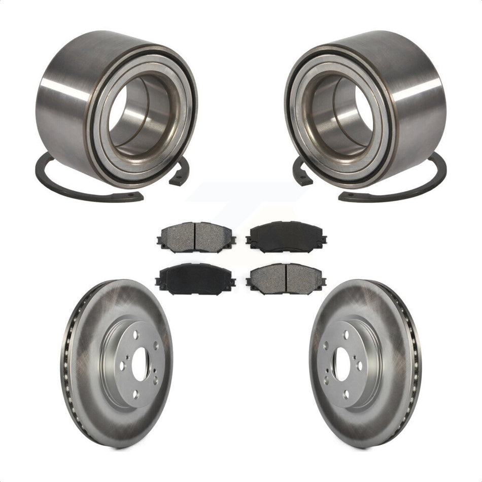 Front Wheel Bearing With Coated Disc Brake Rotors And Semi-Metallic Pads Kit For Toyota Corolla Matrix Pontiac Vibe KBB-101674