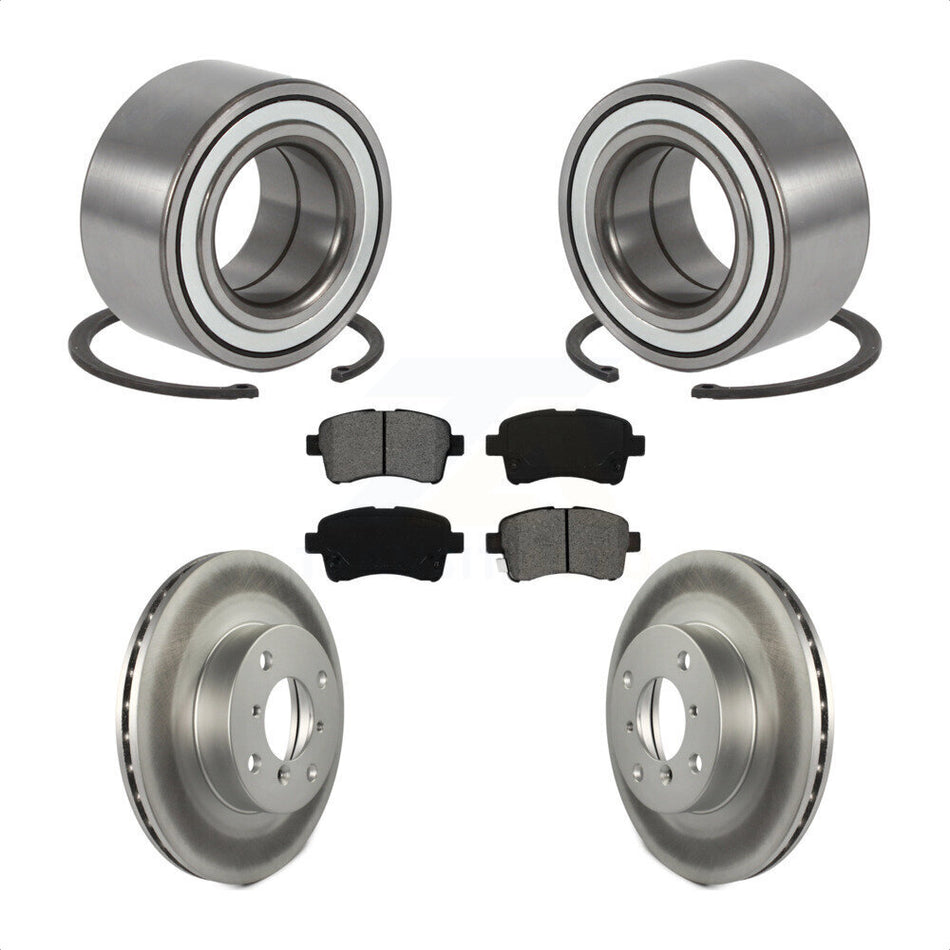 Front Wheel Bearing With Coated Disc Brake Rotors And Semi-Metallic Pads Kit For 2002-2005 Suzuki Aerio KBB-101692