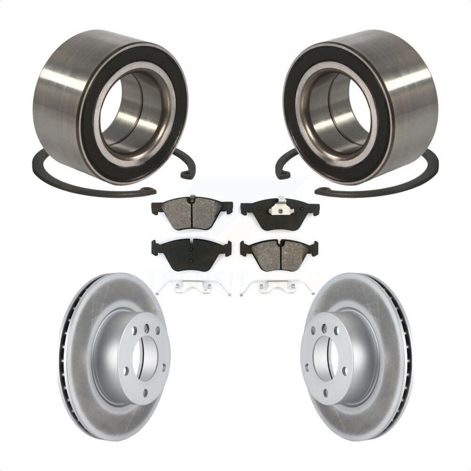 Front Wheel Bearing With Coated Disc Brake Rotors And Semi-Metallic Pads Kit For BMW 328xi 325xi KBB-101707