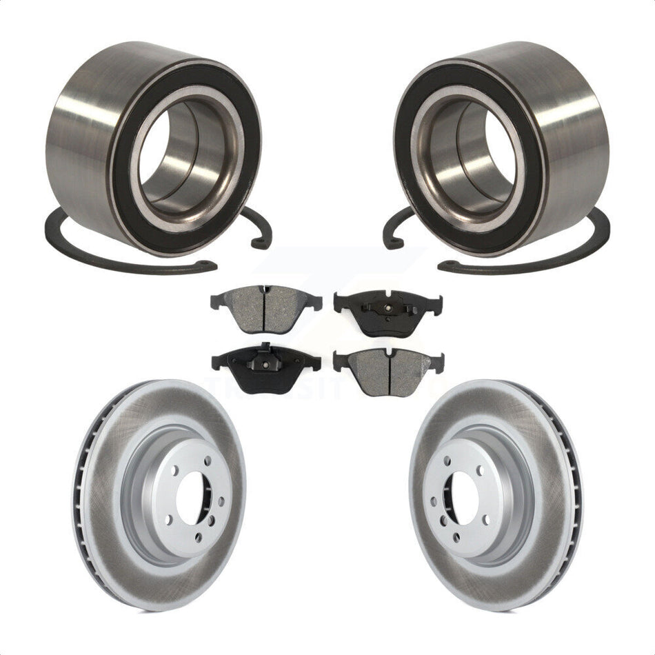 Front Wheel Bearing With Coated Disc Brake Rotors And Semi-Metallic Pads Kit For BMW 335i xDrive 335xi KBB-101709