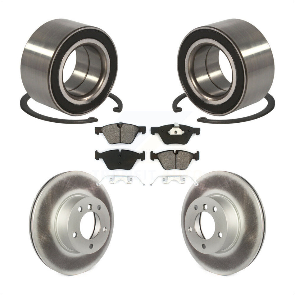 Front Wheel Bearing With Coated Disc Brake Rotors And Semi-Metallic Pads Kit For 2008 BMW 328xi To 08 07 KBB-101710