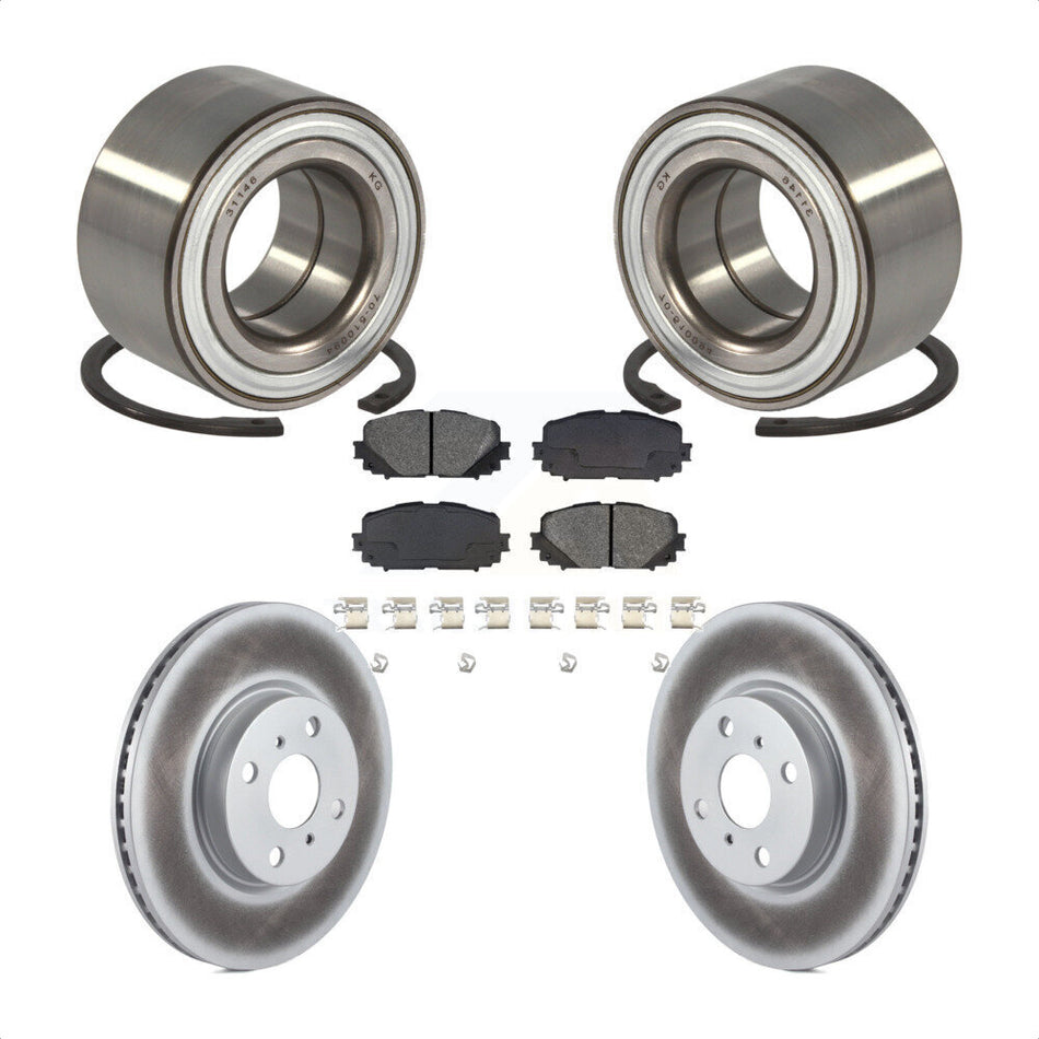 Front Wheel Bearing With Coated Disc Brake Rotors And Semi-Metallic Pads Kit For Toyota Yaris KBB-101767