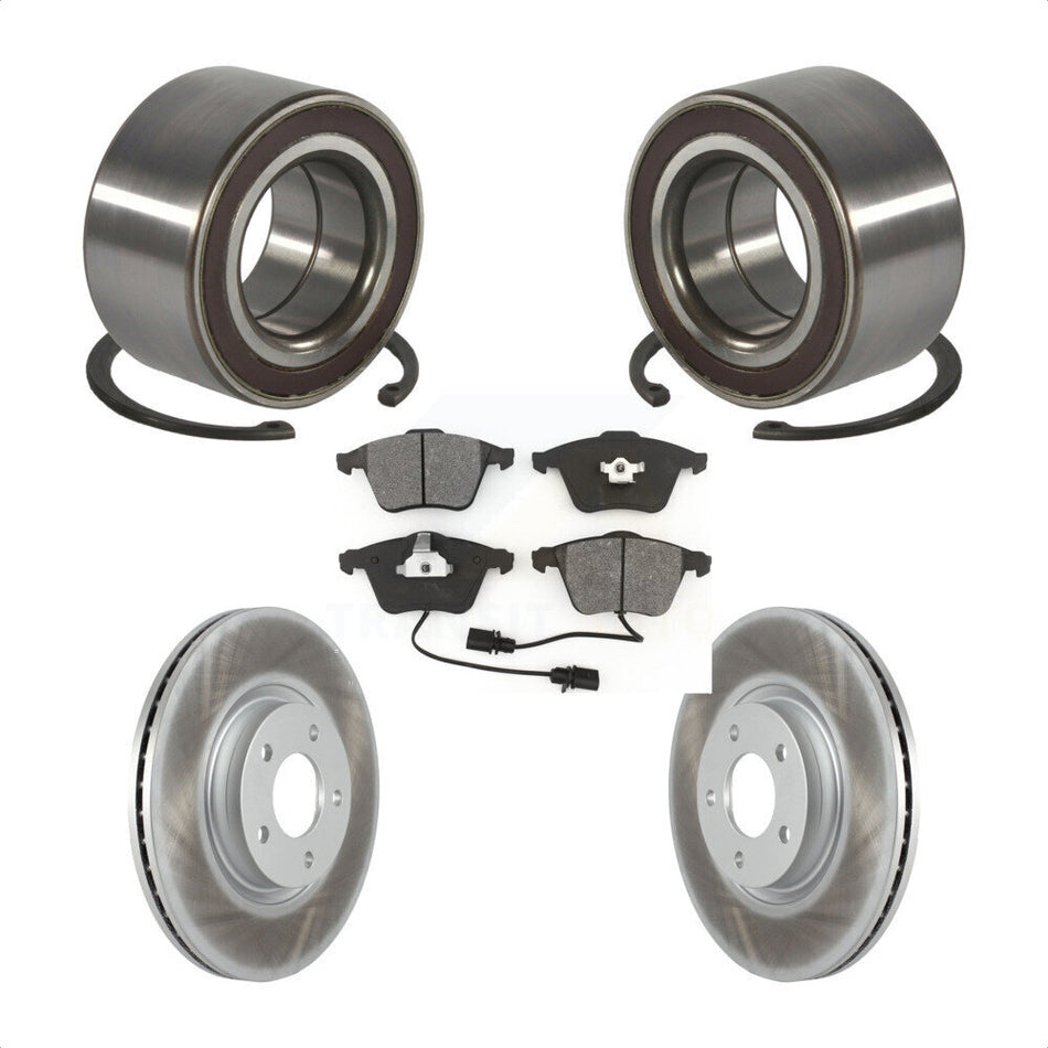 Front Wheel Bearing With Coated Disc Brake Rotors And Semi-Metallic Pads Kit For Mazda 3 KBB-101776