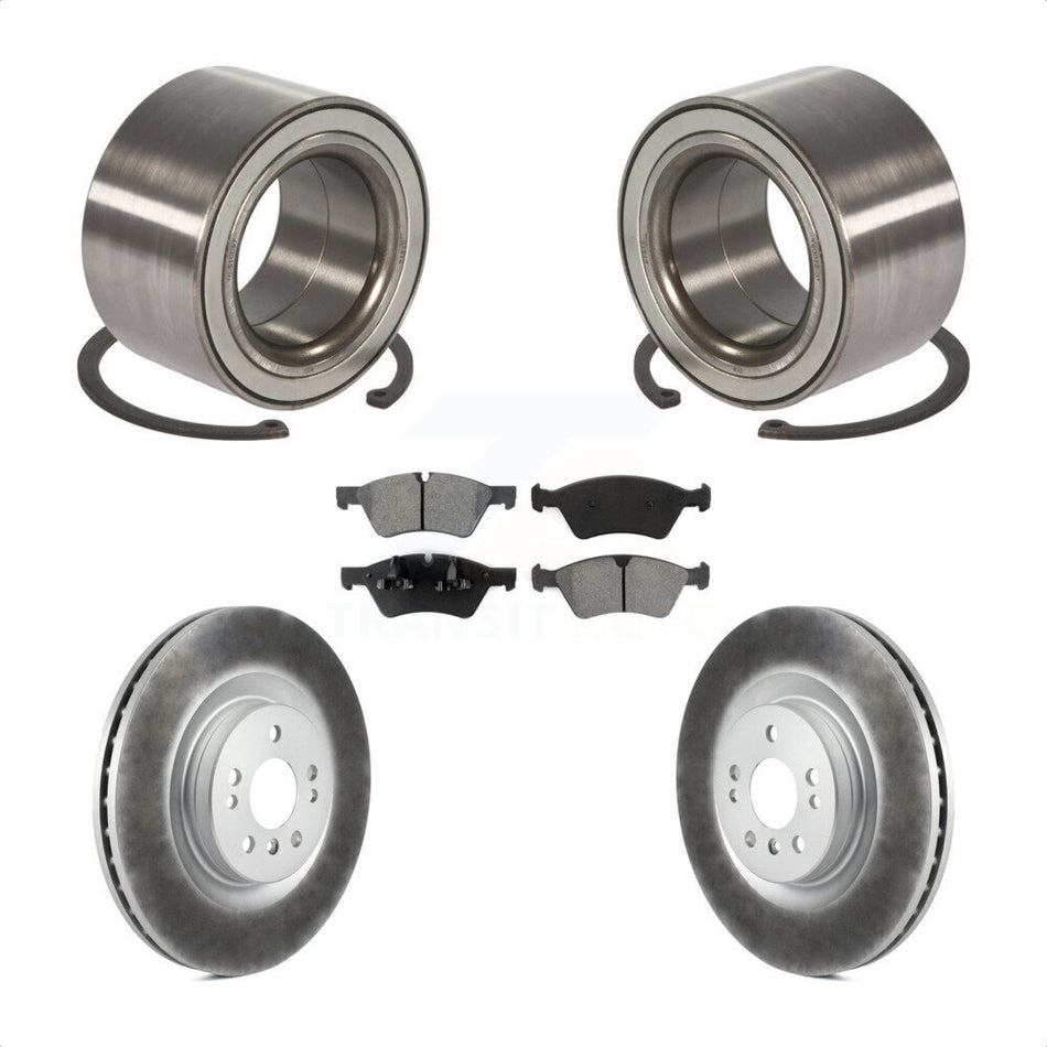 Front Wheel Bearing With Coated Disc Brake Rotors And Semi-Metallic Pads Kit For Mercedes-Benz GL450 GL550 GL350 GL320 KBB-101777