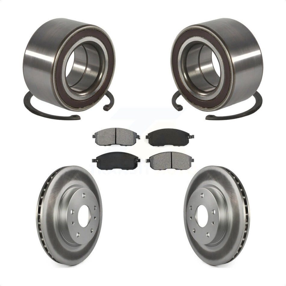 Front Wheel Bearing With Coated Disc Brake Rotors And Semi-Metallic Pads Kit For Suzuki SX4 Crossover KBB-101781