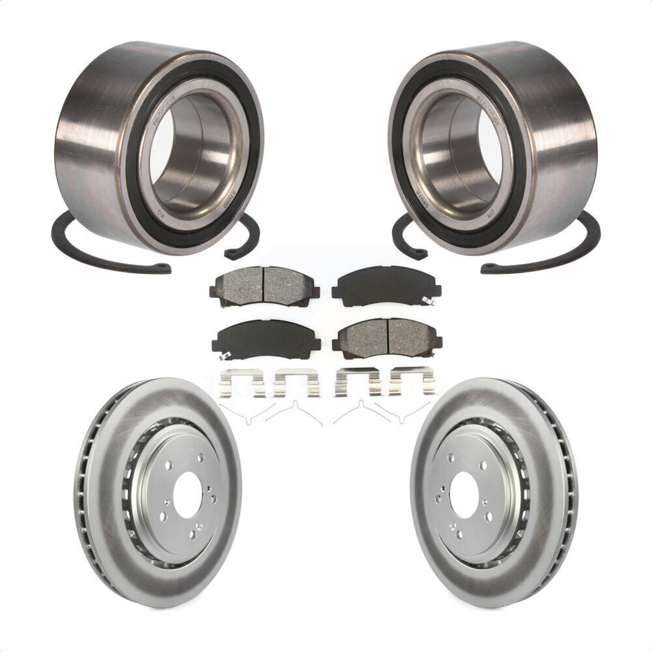 Front Wheel Bearing With Coated Disc Brake Rotors And Semi-Metallic Pads Kit For 2015-2019 Acura TLX KBB-101825