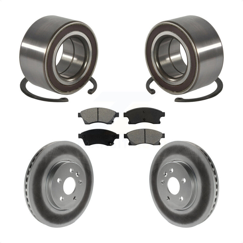 Front Wheel Bearing With Coated Disc Brake Rotors And Semi-Metallic Pads Kit For Chevrolet Buick Encore Trax Sonic KBB-101830