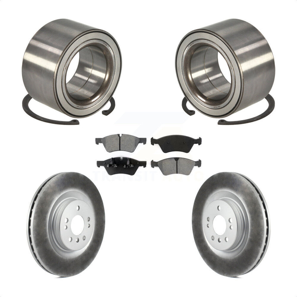 Front Wheel Bearing With Coated Disc Brake Rotors And Semi-Metallic Pads Kit For Mercedes-Benz ML350 R350 ML320 ML550 KBB-101833