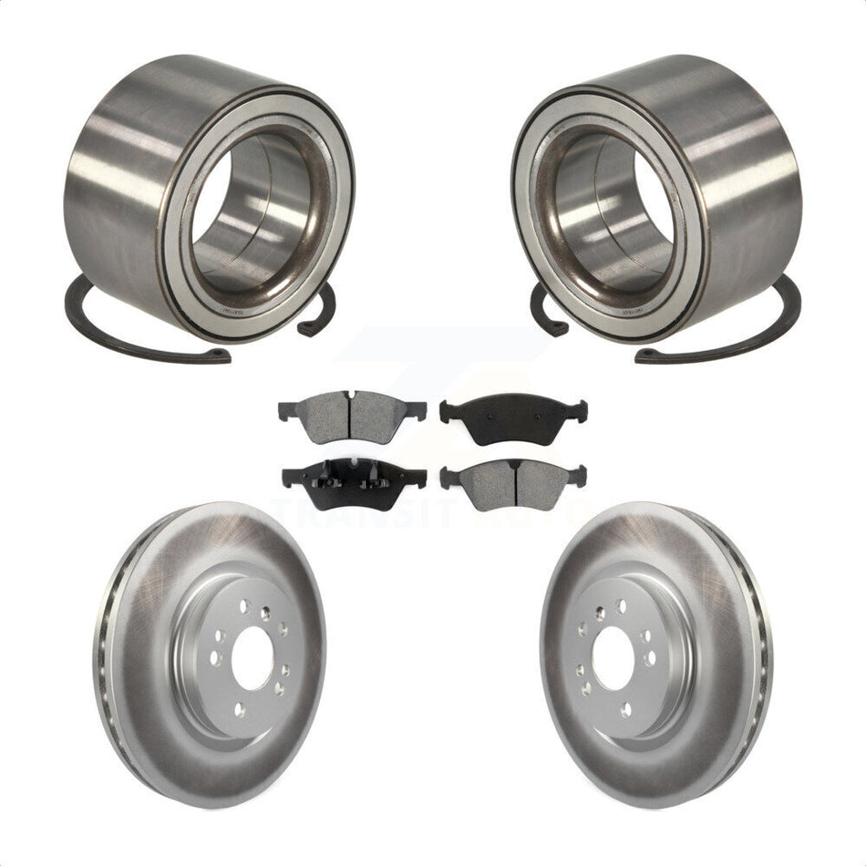 Front Wheel Bearing With Coated Disc Brake Rotors And Semi-Metallic Pads Kit For Mercedes-Benz ML350 R350 ML500 ML320 R500 R320 KBB-101834
