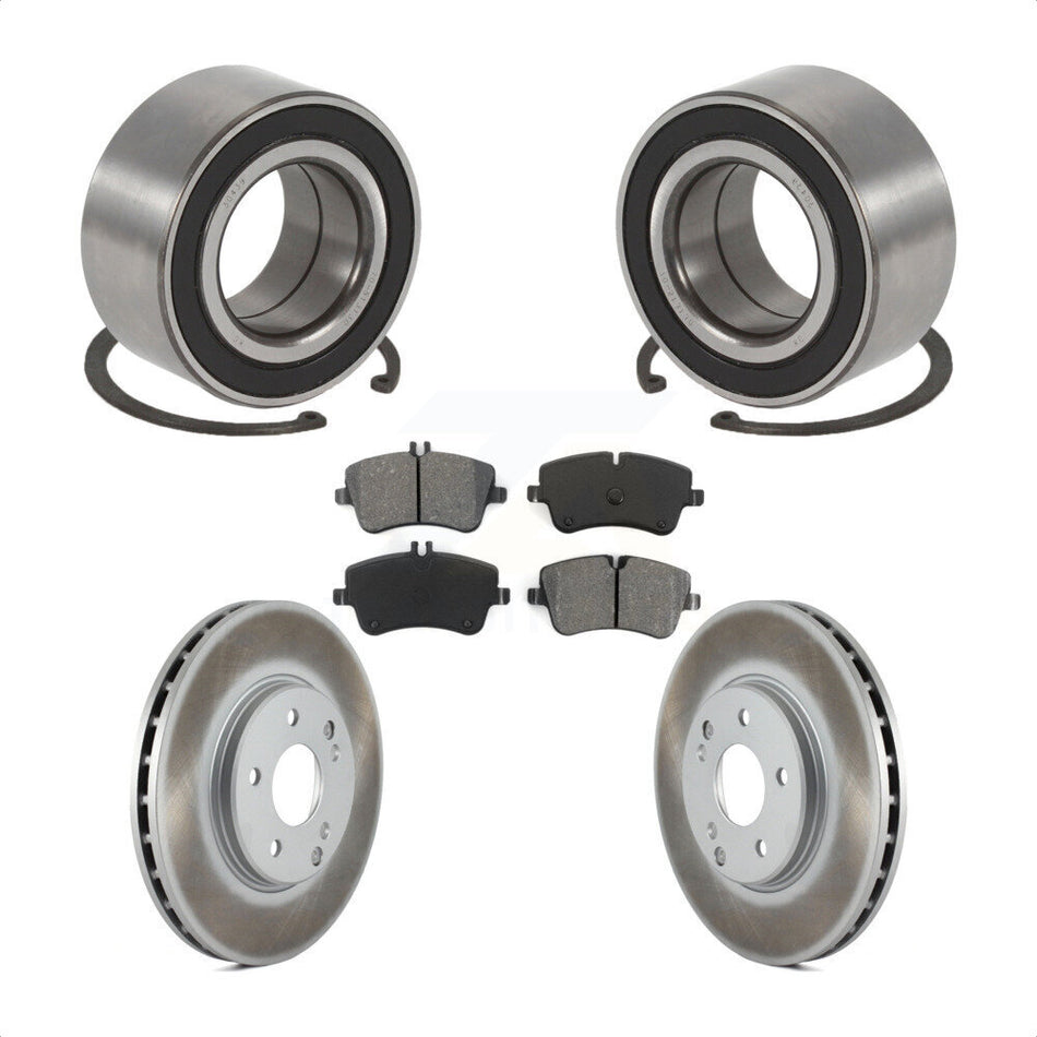Front Wheel Bearing With Coated Disc Brake Rotors And Semi-Metallic Pads Kit For Mercedes-Benz C240 C280 C320 C350 AWD KBB-101841
