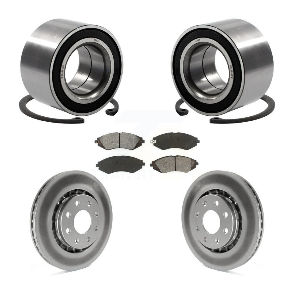 Front Wheel Bearing With Coated Disc Brake Rotors And Semi-Metallic Pads Kit For Chevrolet Aveo Spark Aveo5 Pontiac G3 Suzuki Wave Wave5 Swift+ KBB-101844