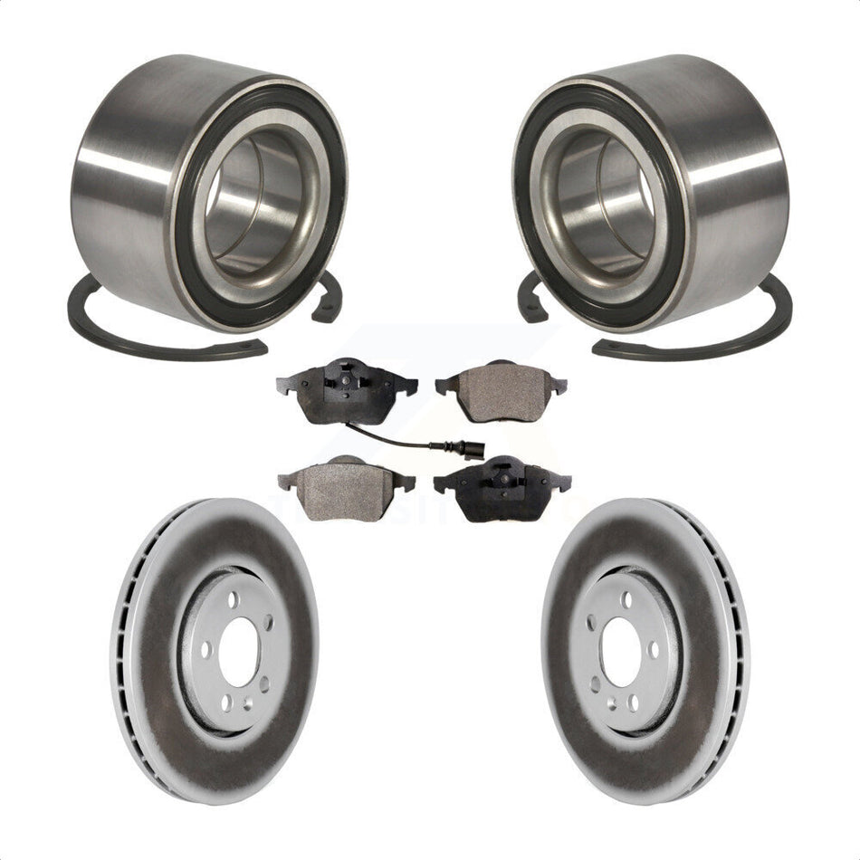 Front Wheel Bearing With Coated Disc Brake Rotors And Ceramic Pads Kit For Volkswagen Jetta Beetle Golf KBB-101871