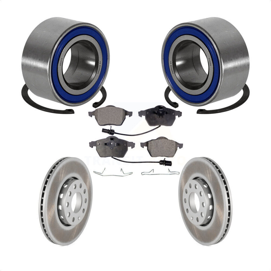 Front Wheel Bearing With Coated Disc Brake Rotors And Ceramic Pads Kit For Volkswagen Passat Audi A4 Quattro KBB-101885