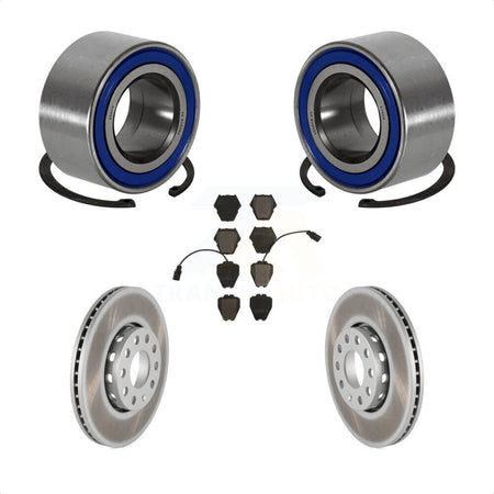 Front Wheel Bearing Coated Disc Brake Rotors And Pads Kit For 2002 Volkswagen Passat 1.8L KBB-101886