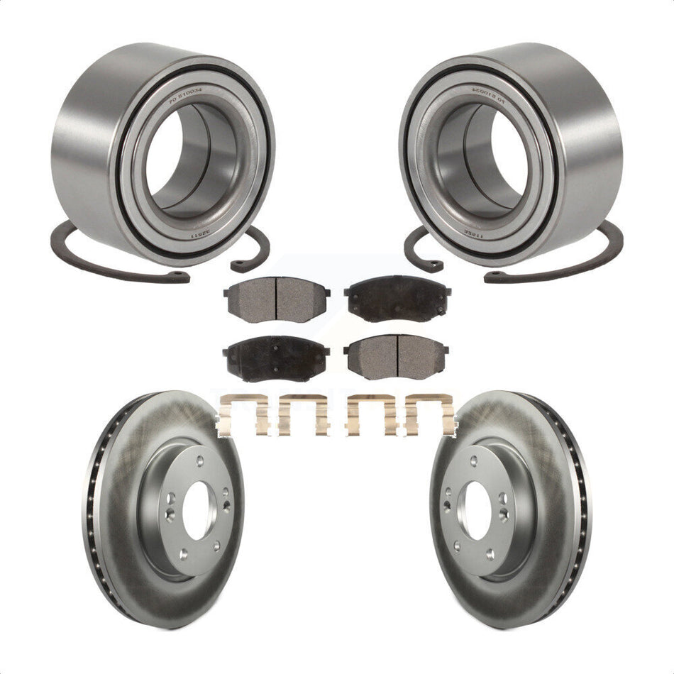 Front Wheel Bearing With Coated Disc Brake Rotors And Ceramic Pads Kit For Hyundai Tucson Kia Sportage FWD KBB-101898