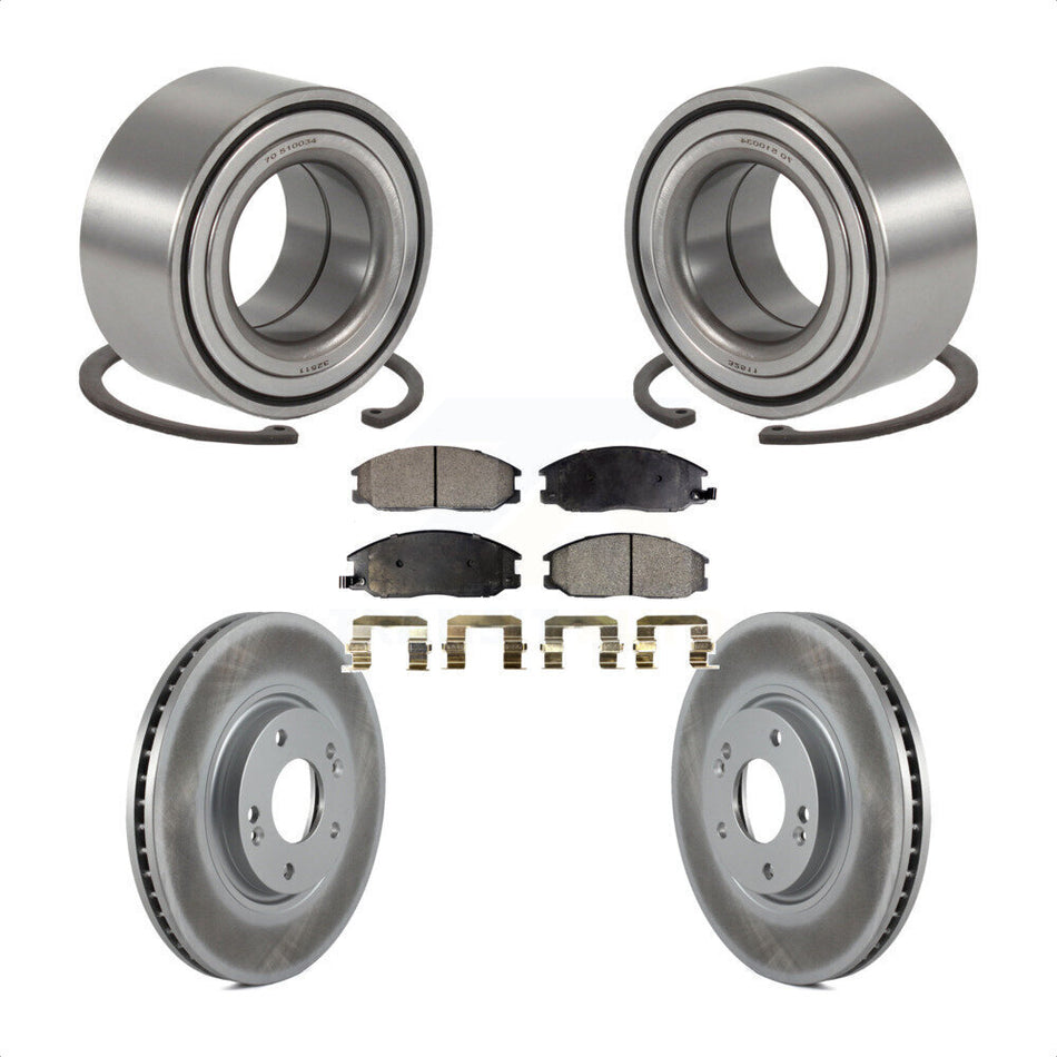 Front Wheel Bearing With Coated Disc Brake Rotors And Ceramic Pads Kit For Hyundai XG350 KBB-101903