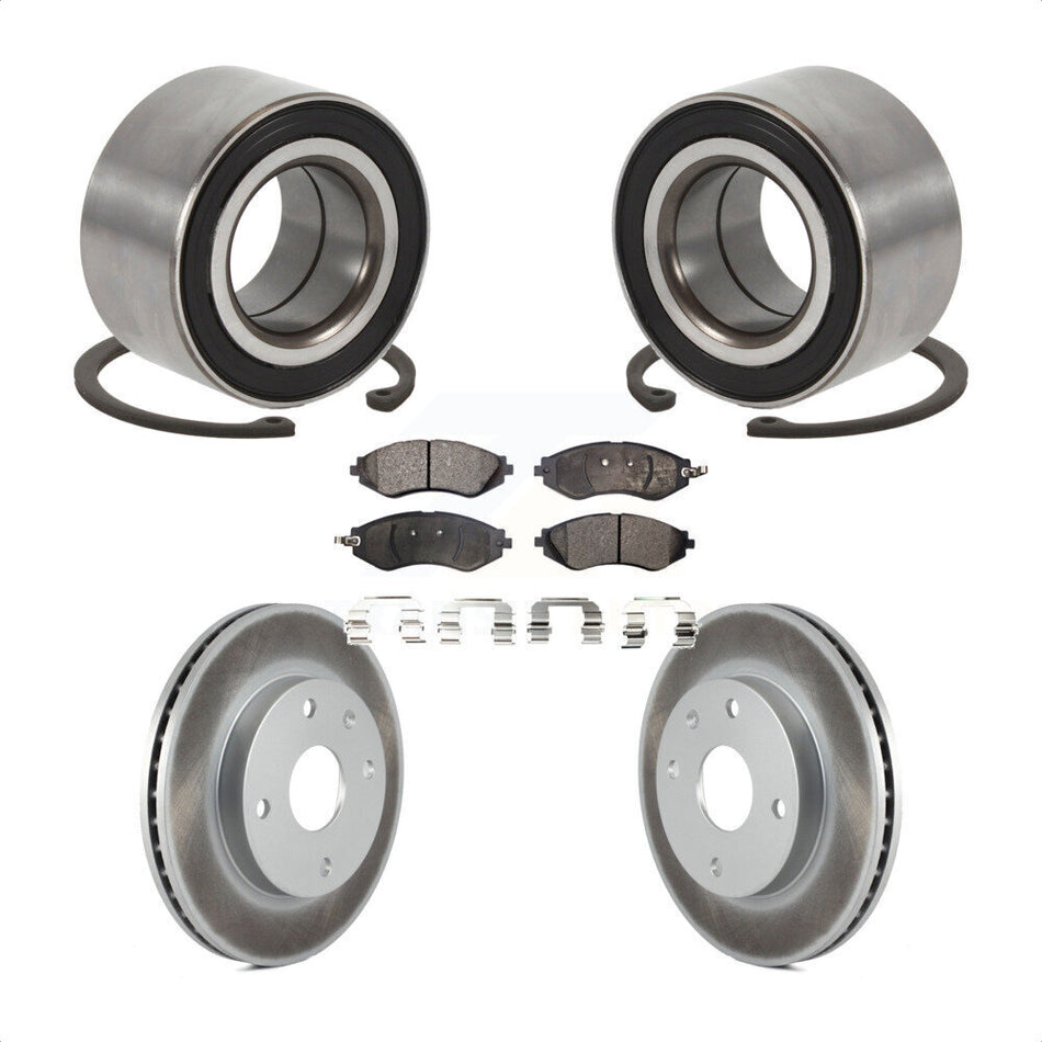 Front Wheel Bearing With Coated Disc Brake Rotors And Ceramic Pads Kit For Suzuki Forenza Reno Chevrolet Optra KBB-101921