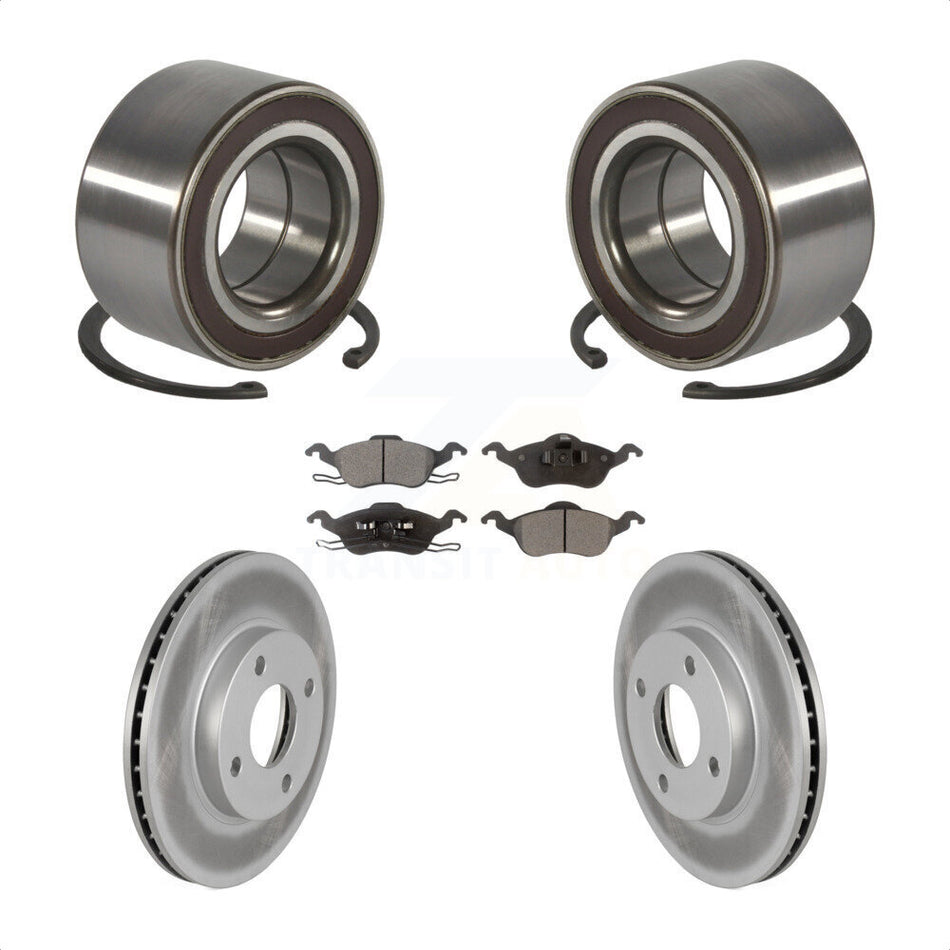 Front Wheel Bearing With Coated Disc Brake Rotors And Ceramic Pads Kit For Ford Focus KBB-101927