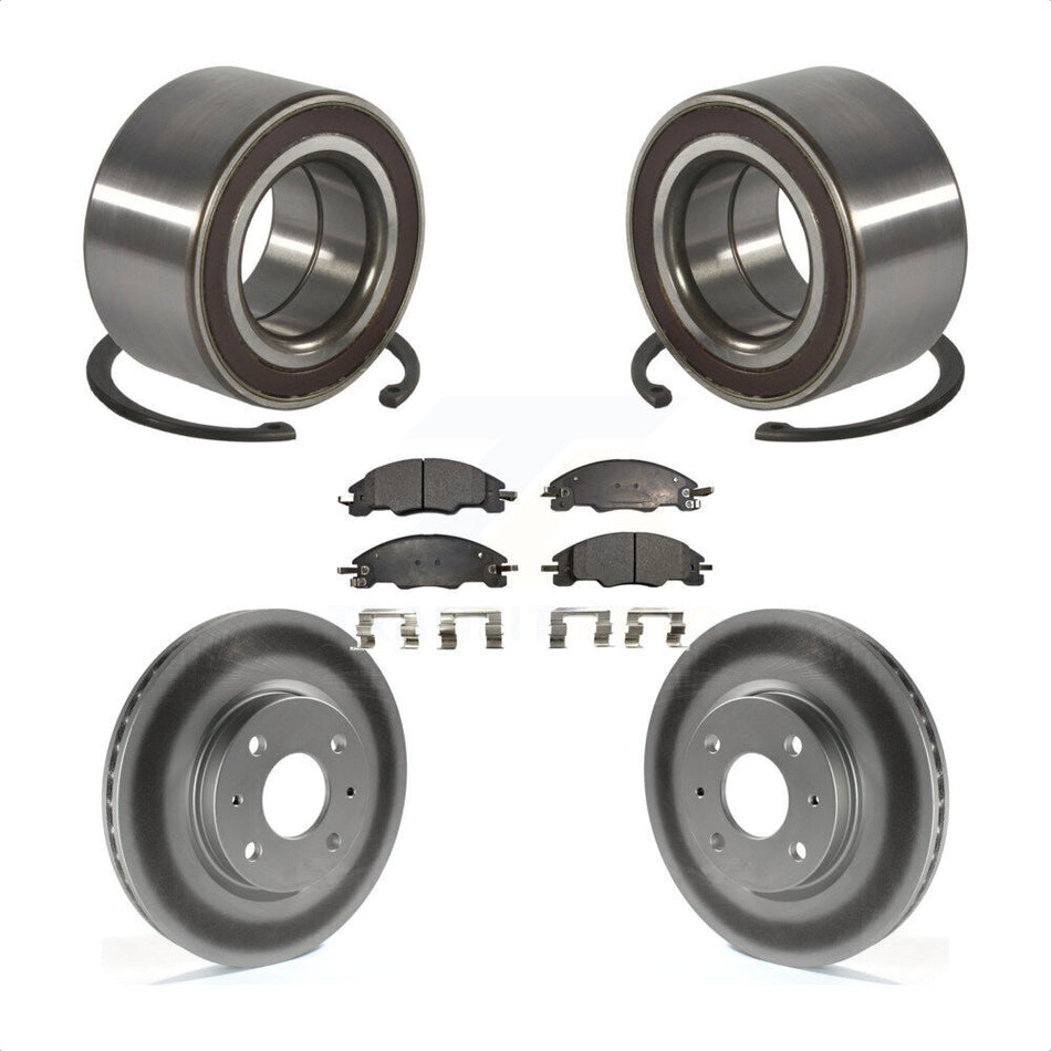 Front Wheel Bearing With Coated Disc Brake Rotors And Ceramic Pads Kit For 2008-2011 Ford Focus KBB-101929