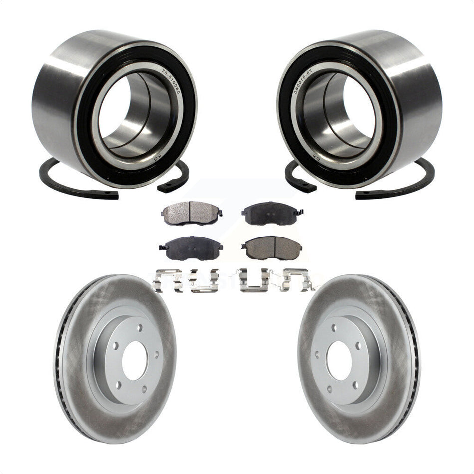 Front Wheel Bearing With Coated Disc Brake Rotors And Ceramic Pads Kit For Nissan Altima Maxima Infiniti I35 INFINITI KBB-101935