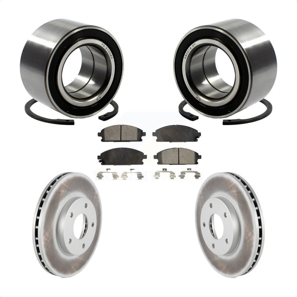 Front Wheel Bearing With Coated Disc Brake Rotors And Ceramic Pads Kit For 2005-2006 Nissan X-Trail KBB-101938