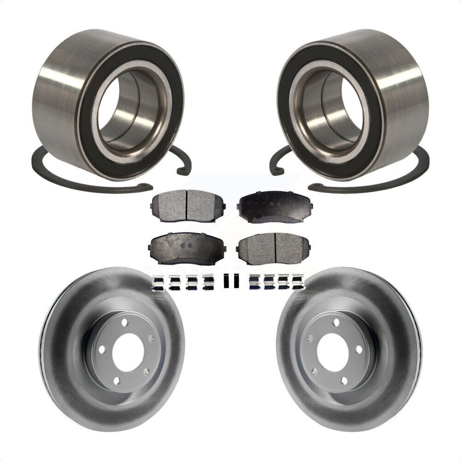 Front Wheel Bearing With Coated Disc Brake Rotors And Ceramic Pads Kit For Ford Edge Lincoln MKX KBB-101945