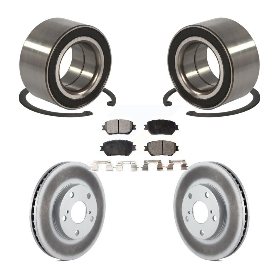 Front Wheel Bearing With Coated Disc Brake Rotors And Ceramic Pads Kit For Toyota Camry KBB-101949