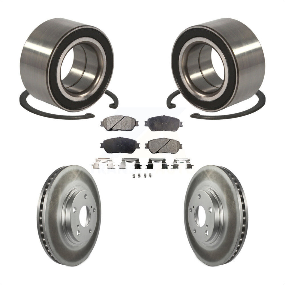 Front Wheel Bearing With Coated Disc Brake Rotors And Ceramic Pads Kit For 2004-2006 Lexus ES330 KBB-101950