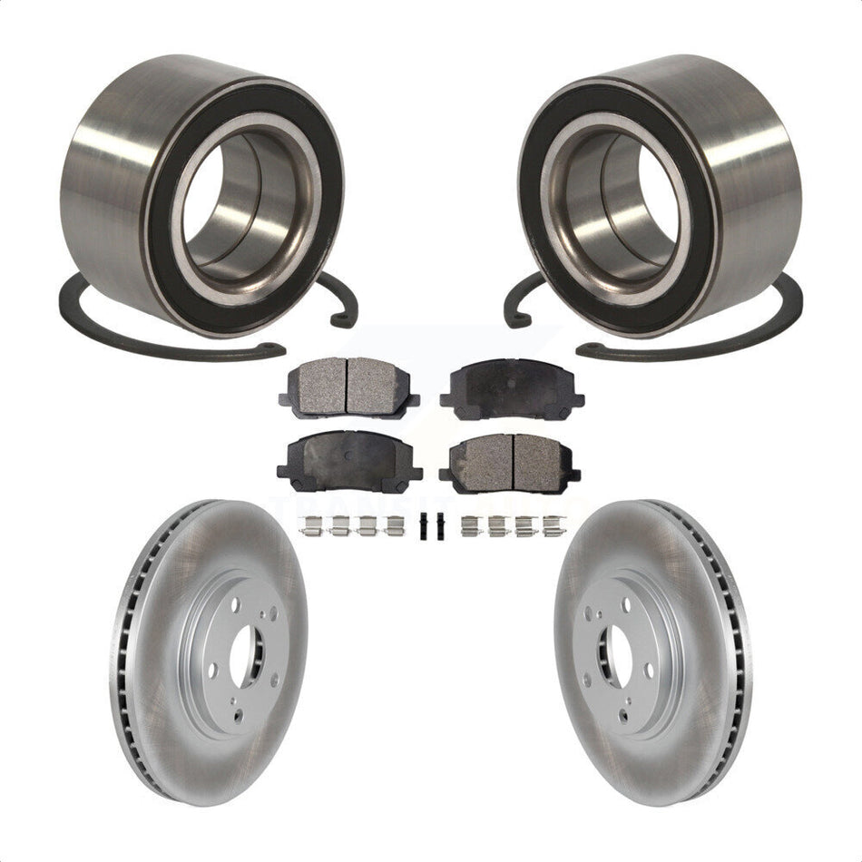Front Wheel Bearing With Coated Disc Brake Rotors And Ceramic Pads Kit For Toyota Highlander KBB-101954