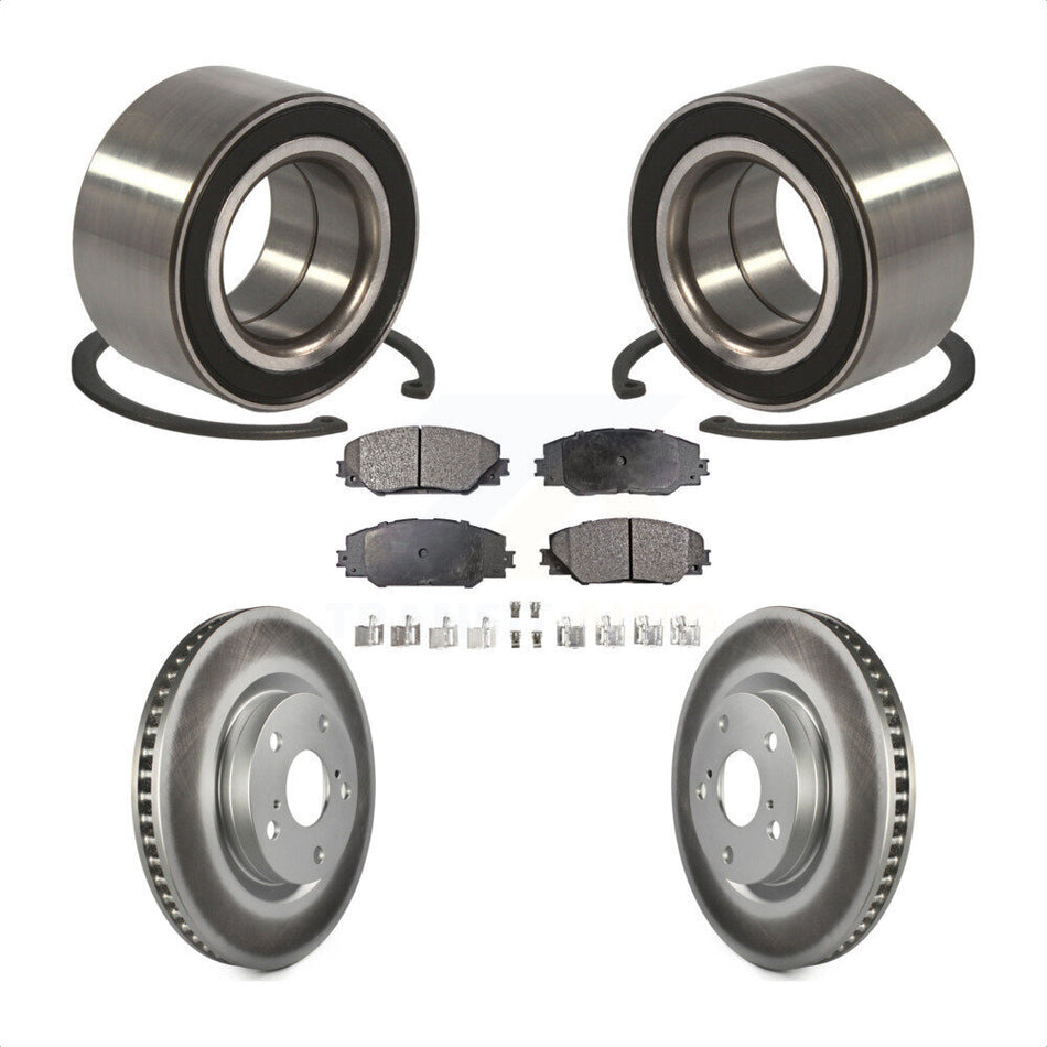 Front Wheel Bearing With Coated Disc Brake Rotors And Ceramic Pads Kit For Toyota Matrix Pontiac Vibe KBB-101957